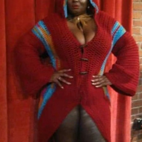 Crochet hooded multi sweater SOLD - Picture 5 of 5